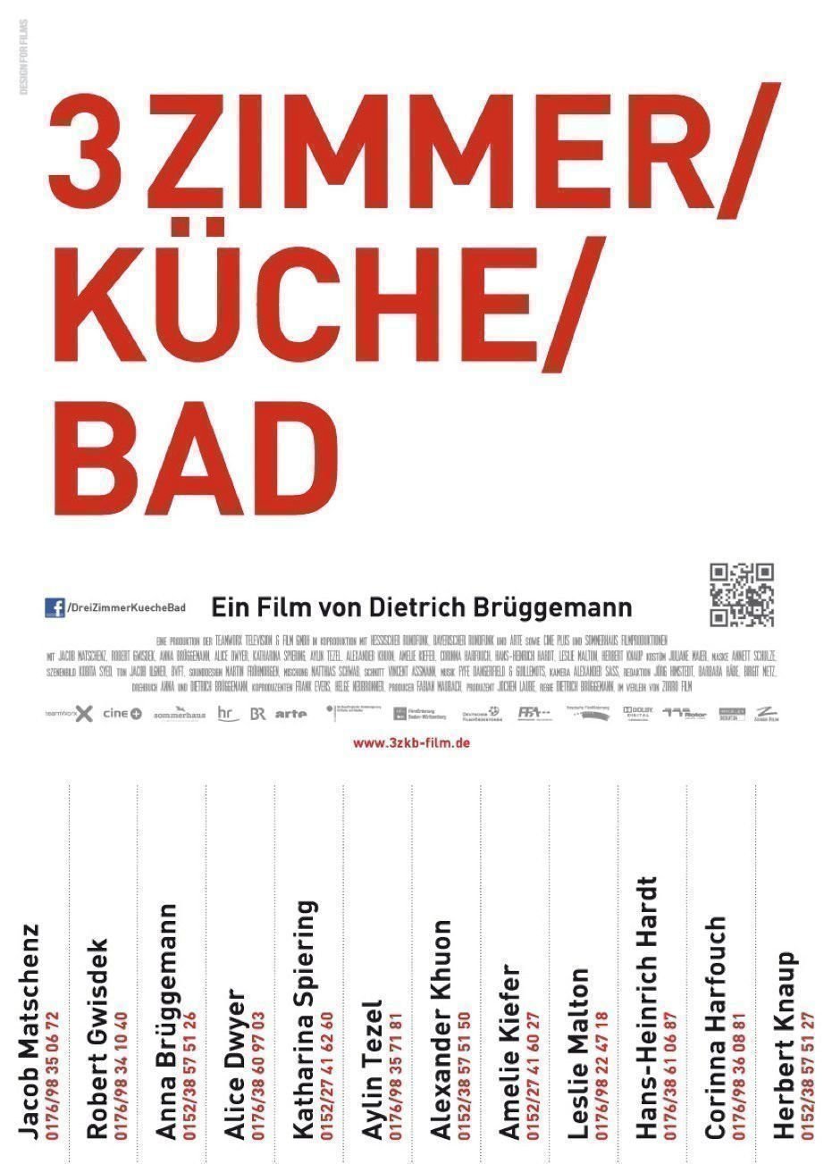 3 Zimmer Kueche Bad - Plakat