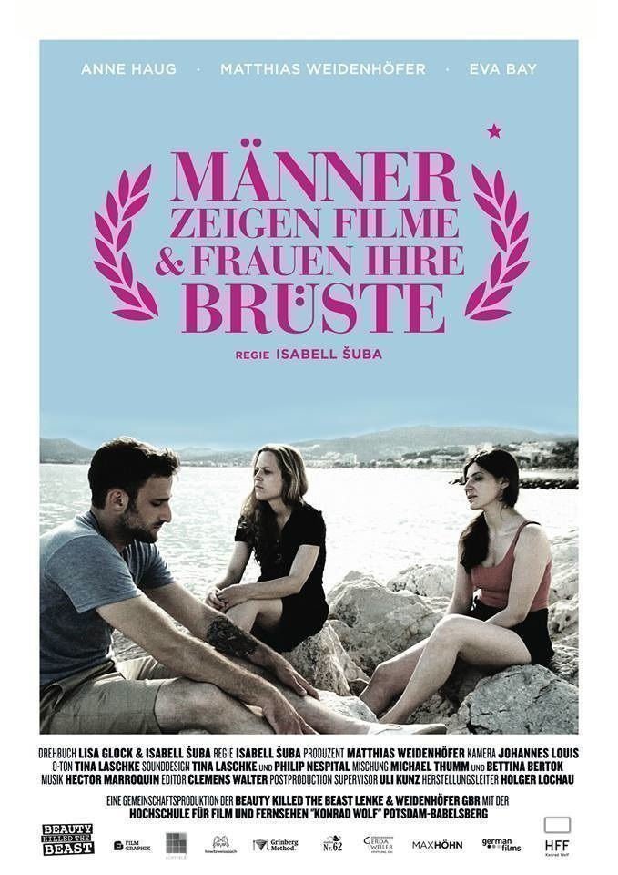 Maenner zeigen Filme und Frauen ihre Brueste - Plakat