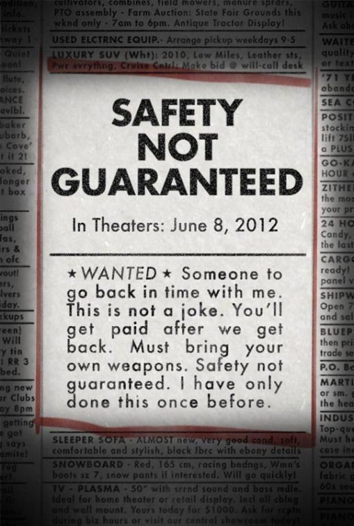 Safety Not Guaranteed - Poster